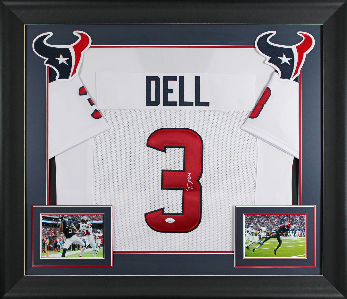 Tank Dell Authentic Signed White Pro Style Framed Jersey BAS Witnessed