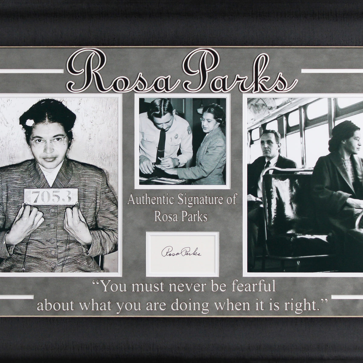 Rosa Parks Civil Rights Activist Authentic Signed Framed Display BAS L ...