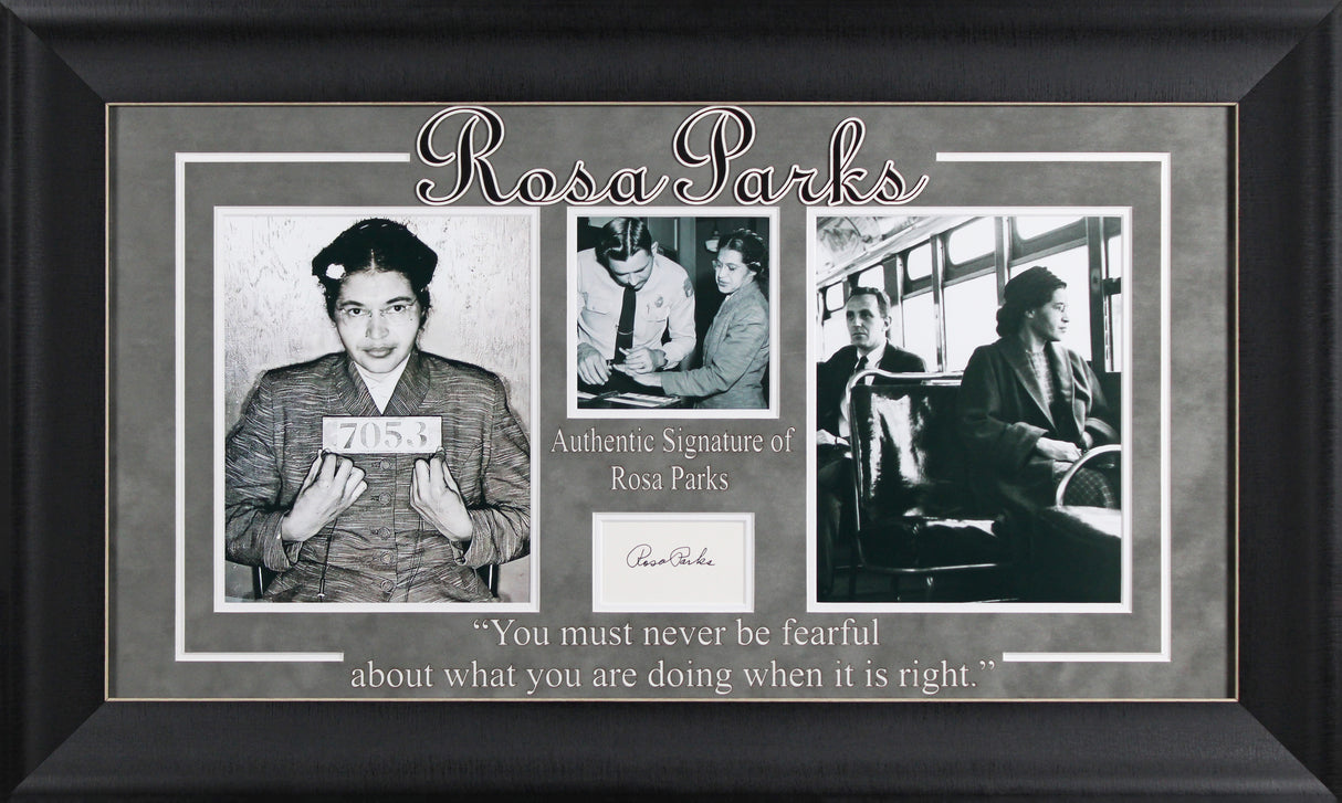 Rosa Parks Civil Rights Activist Authentic Signed Framed Display BAS LOA