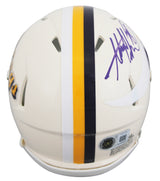Vikings Adrian Peterson Signed Retro Speed Mini Helmet W/ Case BAS Witnessed