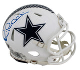 Cowboys Michael Irvin Signed Salute To Service III Speed Mini Helmet BAS Witness