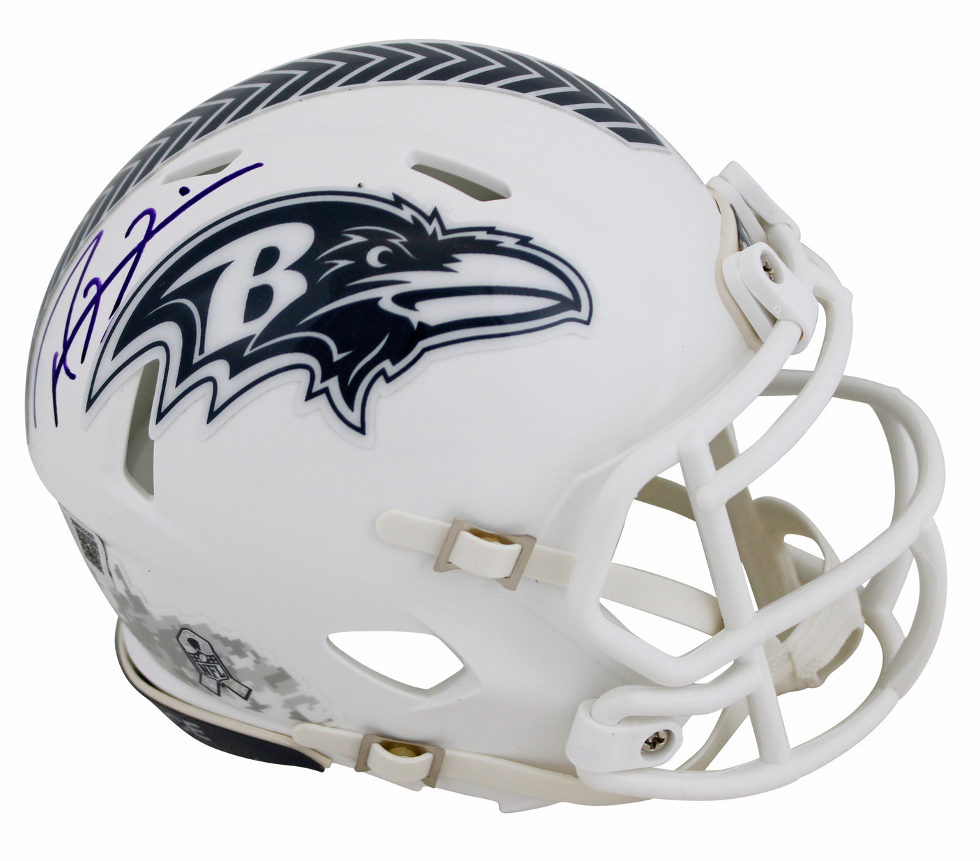 Ravens Ray Lewis Signed Salute To Service III Speed Mini Helmet BAS Witnessed