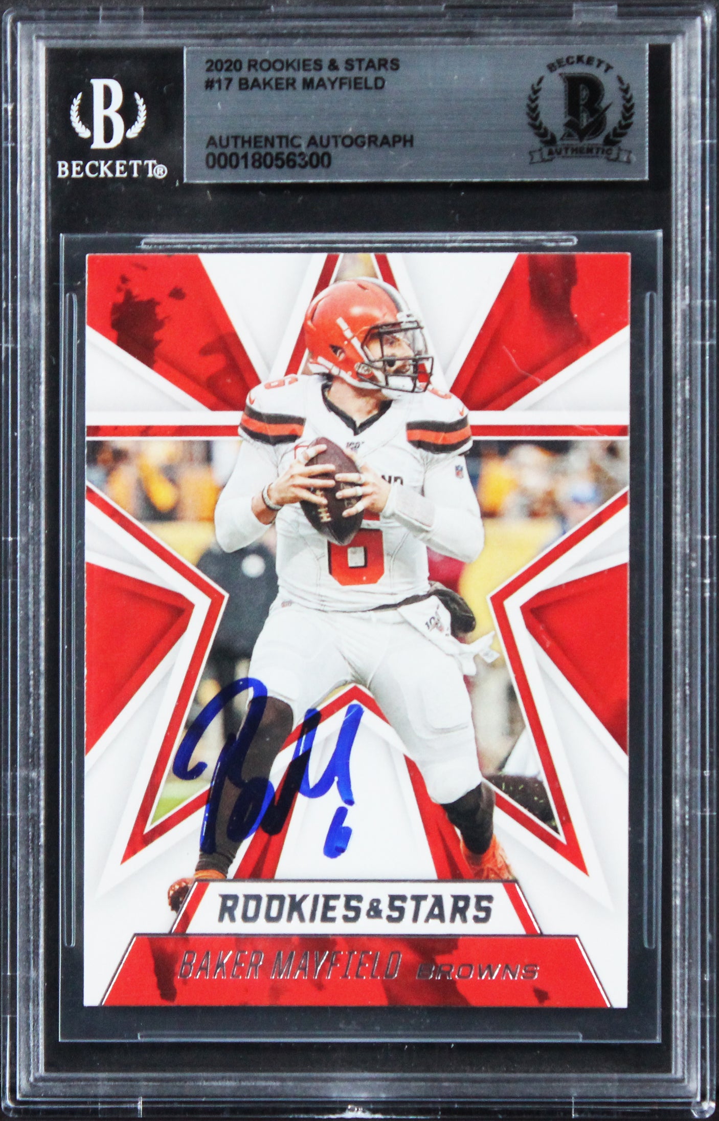 Browns Baker Mayfield Authentic Signed 2020 Rookies & Stars #17 Card BAS Slabbed