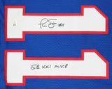 Phil Simms "SB XXI MVP" Authentic Signed Blue Pro Style Jersey JSA Witness