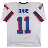 Phil Simms "SB XXI MVP" Authentic Signed White Pro Style Jersey JSA Witness