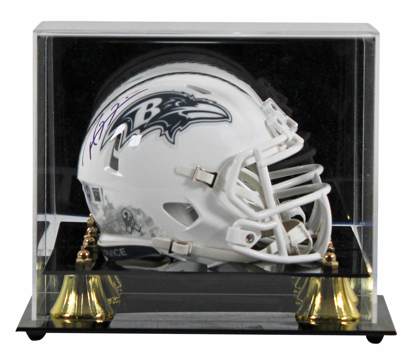 Ravens Ray Lewis Signed Salute To Service III Speed Mini Helmet W/ Case BAS Wit