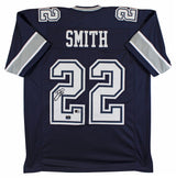 Emmitt Smith Authentic Signed Navy Pro Style Jersey Autographed BAS Witnessed 2