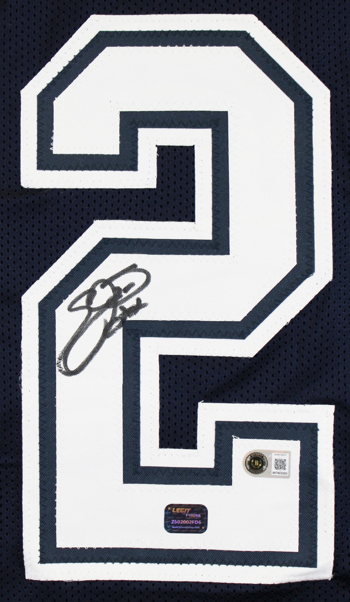 Emmitt Smith Authentic Signed Navy Pro Style Jersey Autographed BAS Witnessed 2