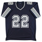 Emmitt Smith Authentic Signed Navy Pro Style Jersey Autographed BAS Witnessed 2