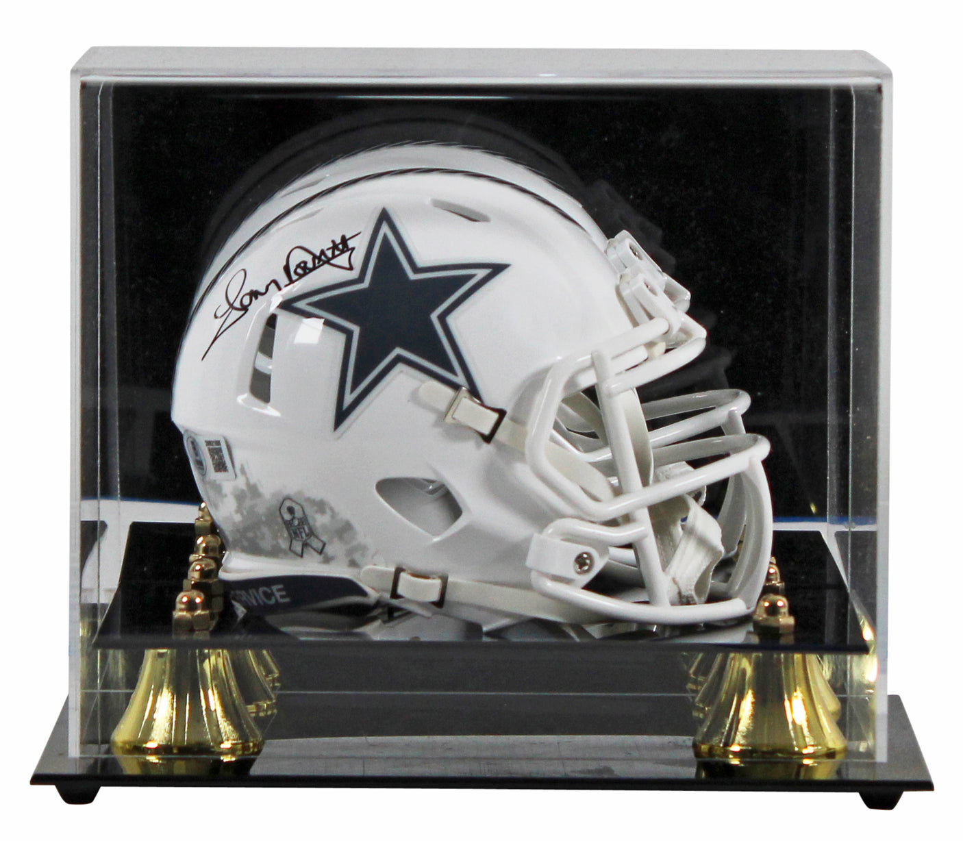Cowboys Tony Dorsett Signed STS III Speed Mini Helmet W/ Case w/ Black Sig BAS W