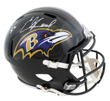 Ravens Ray Lewis & Ed Reed Signed Full Size Speed Rep Helmet BAS Witnessed 2