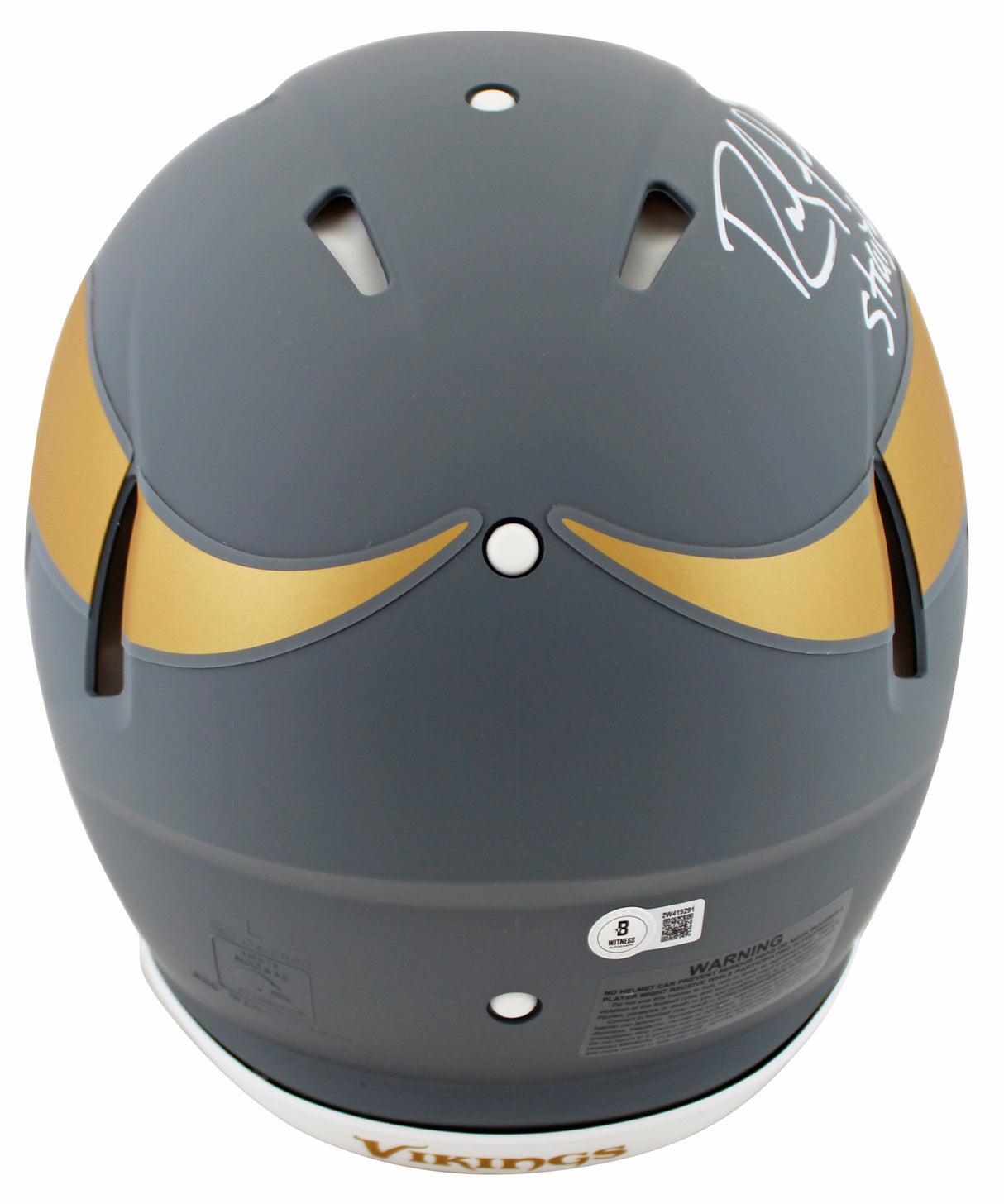 Randy Moss "Straight Cash Homie" Signed Slate F/S Speed Proline Helmet BAS Wit