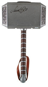 Avengers (4) Jackson, Bettany, Rudd & Gillan Signed Thor Mjolnir Prop Hammer BAS