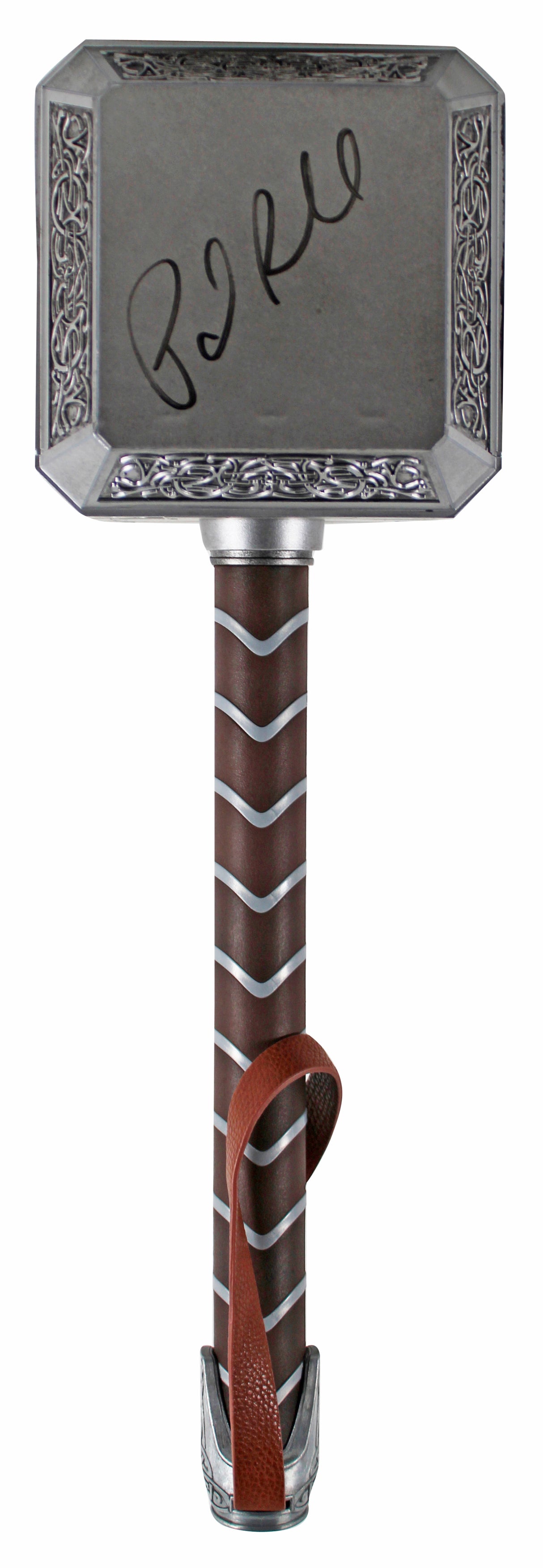 Avengers (4) Jackson, Bettany, Rudd & Gillan Signed Thor Mjolnir Prop Hammer BAS