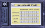 Reds Pete Rose "Charlie Hustle" Signed 1963 Rookie Reprint Card BAS Slabbed