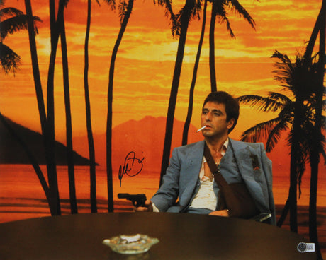 Al Pacino Scarface Authentic Signed 16x20 Horizontal Smoking Photo BAS