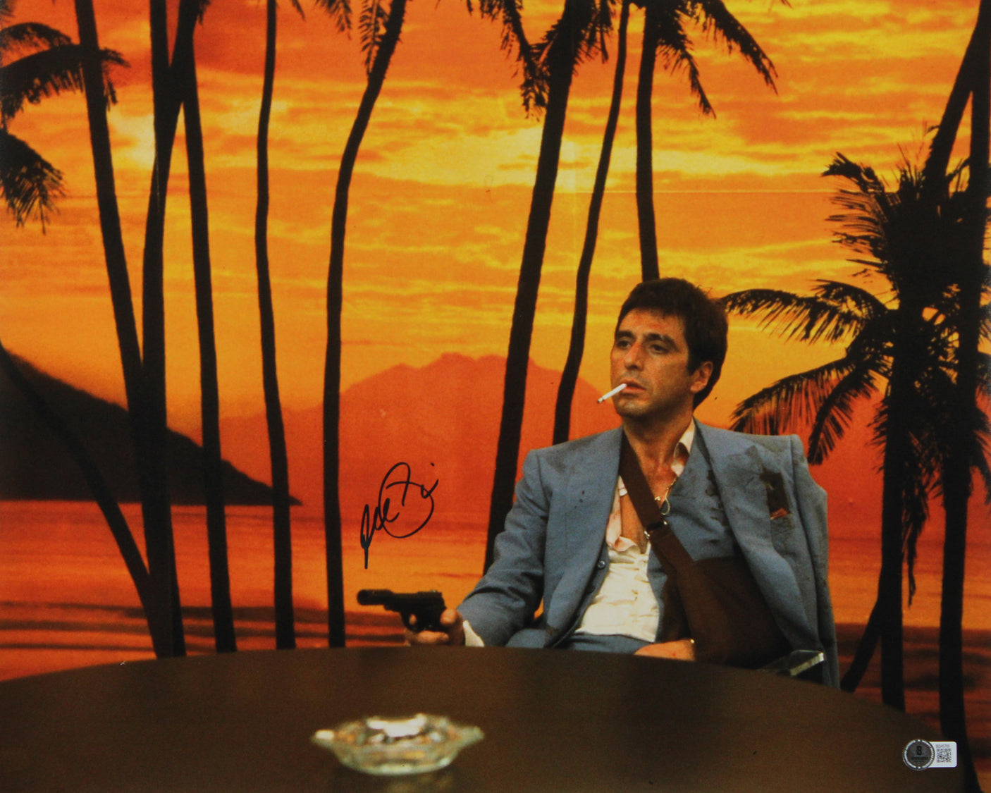 Al Pacino Scarface Authentic Signed 16x20 Horizontal Smoking Photo BAS
