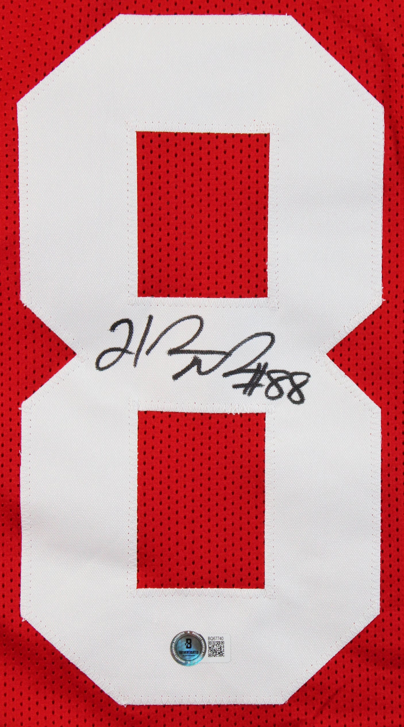 Hakeem Nicks Authentic Signed Red Pro Style Jersey Autographed BAS