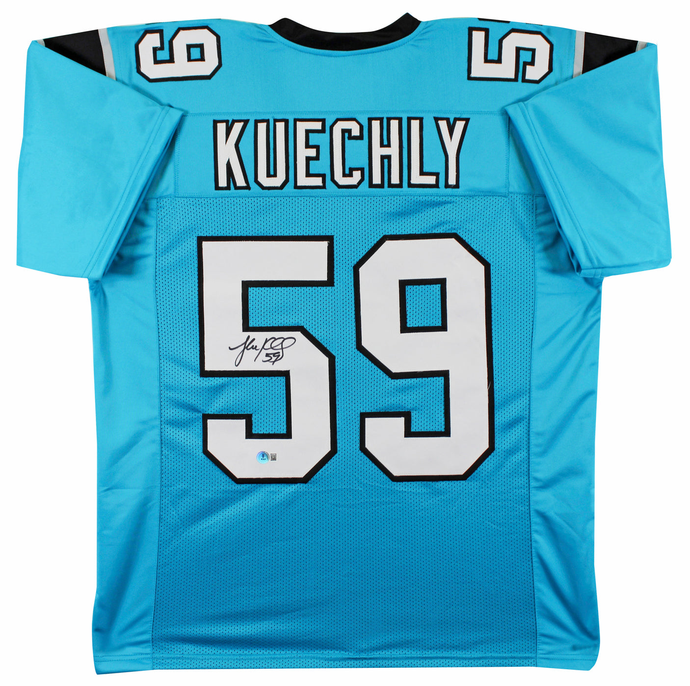 Luke Kuechly Authentic Signed Blue Pro Style Jersey Autographed BAS Witnessed