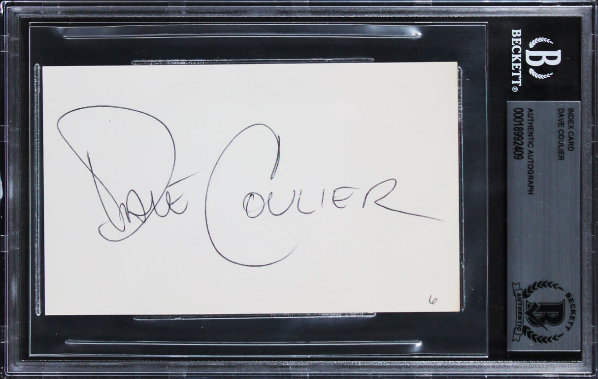 Dave Coulier Full House Authentic Signed 3x5 Index Card Autographed BAS Slabbed