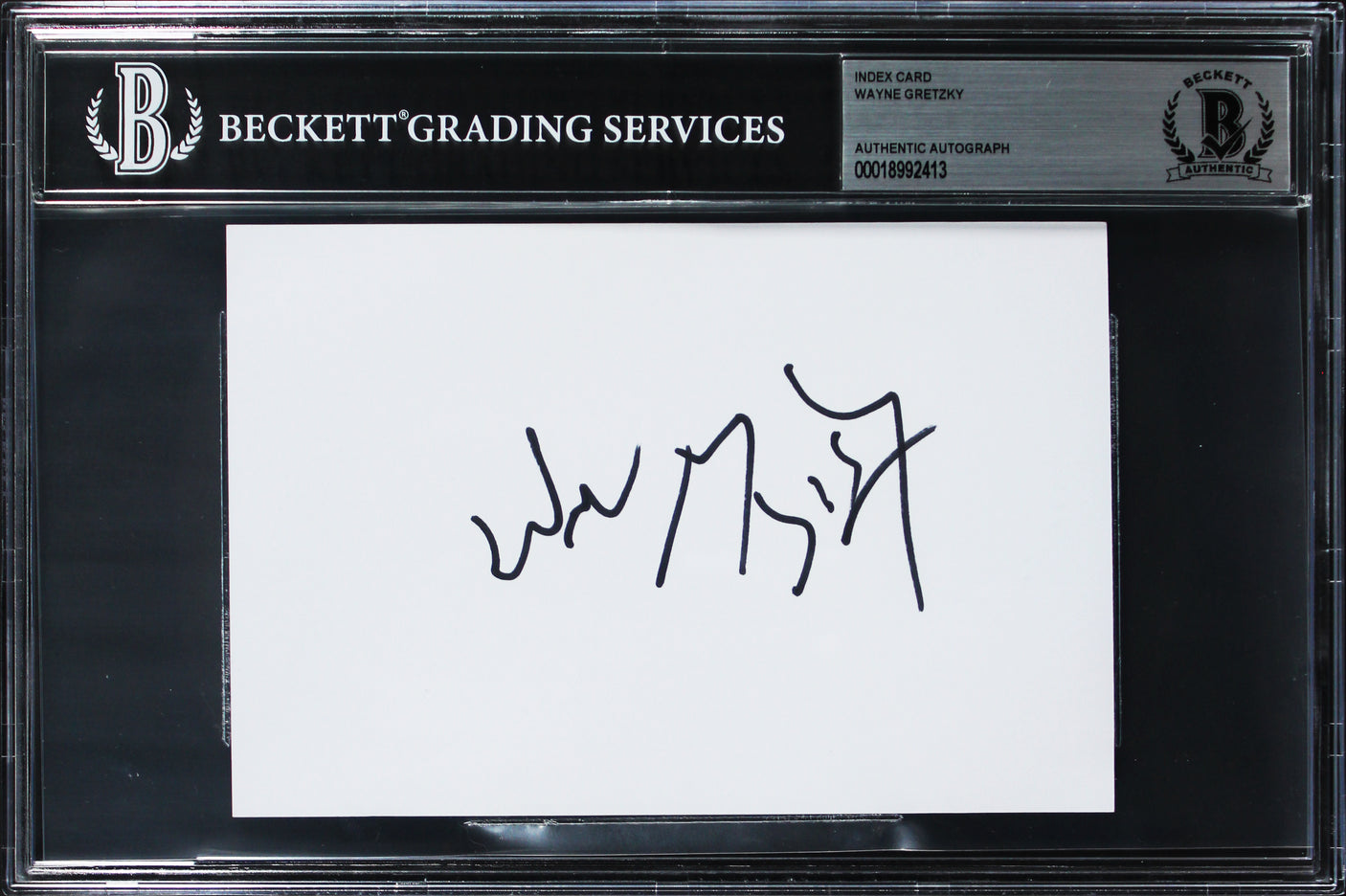 Oilers Wayne Gretzky Authentic Signed 4x6 Index Card Autographed BAS Slabbed 2