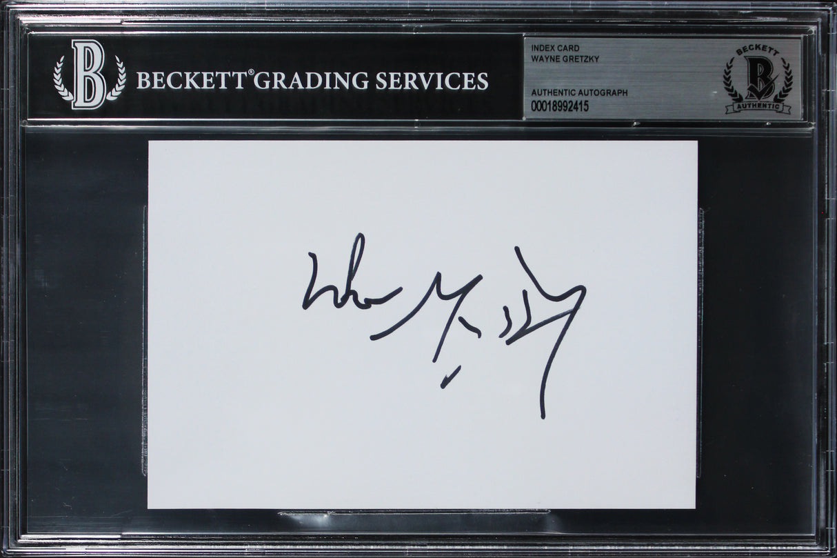 Oilers Wayne Gretzky Authentic Signed 4x6 Index Card Autographed BAS Slabbed 3