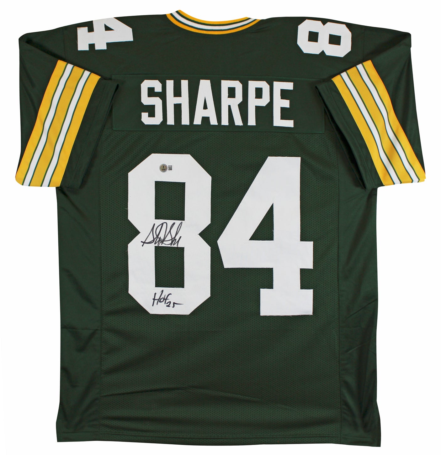 Sterling Sharpe "HOF 25" Authentic Signed Green Pro Style Jersey BAS Witnessed