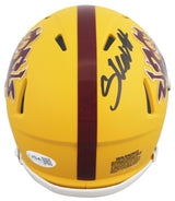 Arizona State Cameron Skattebo Signed Yellow Sparky Speed Mini Helmet w Case JSA