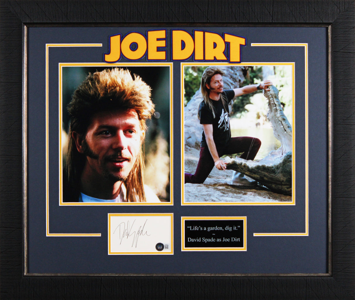 David Spade Joe Dirt Authentic Signed & Framed 3x5 Index Card Autographed BAS