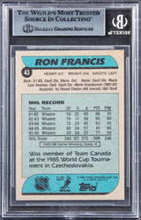 Whalers Ron Francis Authentic Signed 1986 Topps #43 Card BAS Slabbed