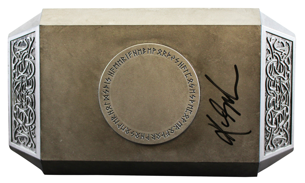 Avengers (4) Jackson, Bettany, Rudd & Gillan Signed Thor Mjolnir Prop Hammer BAS