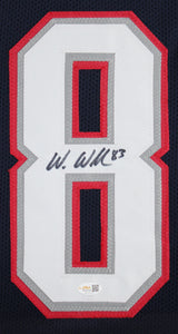 Wes Welker Authentic Signed Navy Pro Style Framed Jersey Autographed JSA Witness