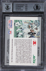 Jets Joe Namath Signed 1990 Pro Set SB MVPS #3 Card NM-MT 8.5 Auto 8 BAS Slabbed