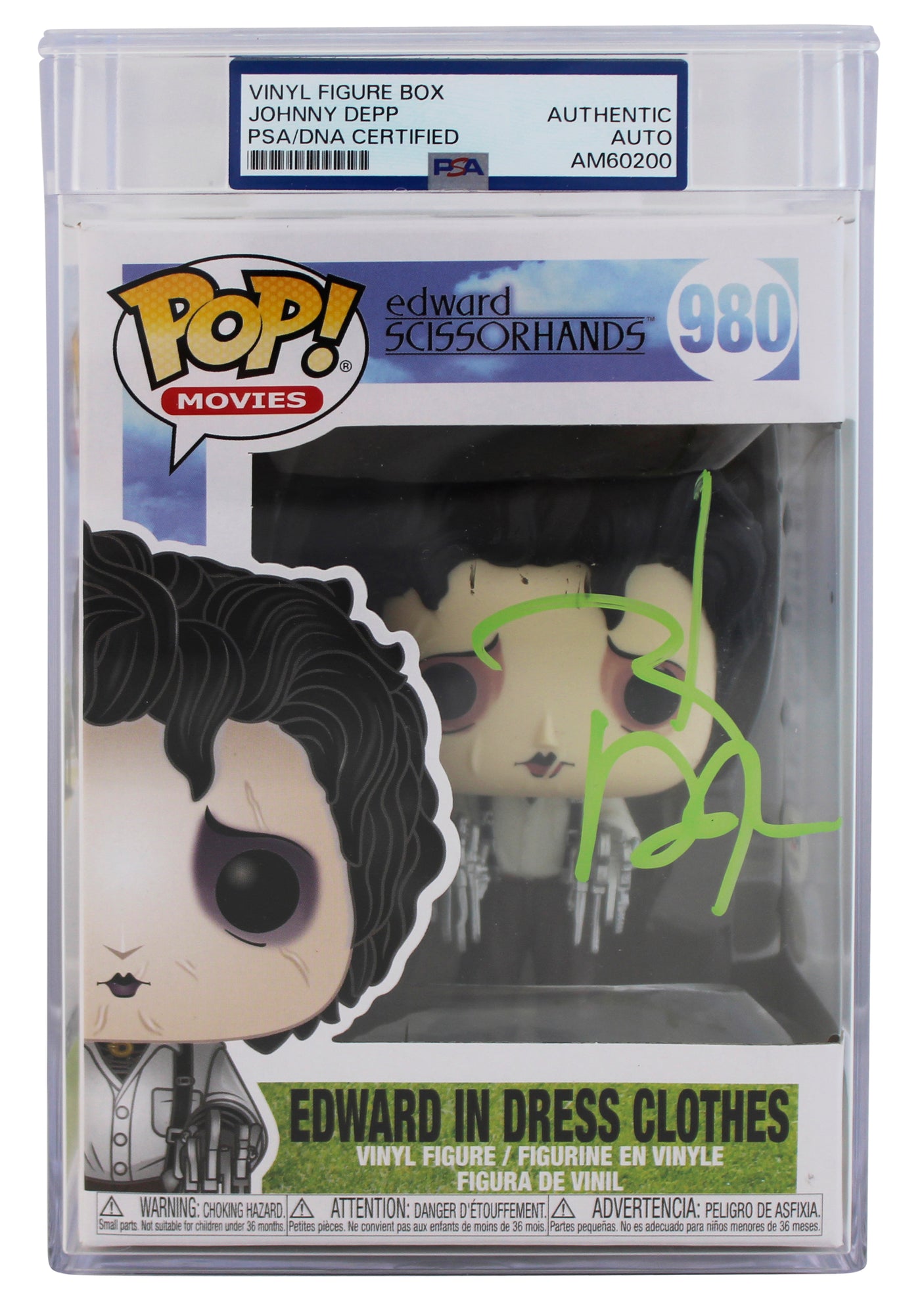 Johnny Depp Edward Scissorhands Signed #980 Funko Pop Vinyl Figure PSA & JSA