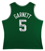 Celtics Kevin Garnett "HOF, Big Tix" Signed Green M&N HWC Swingman Jersey JSA W