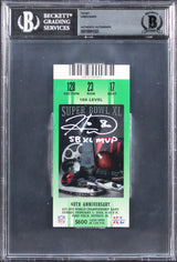 Steelers Hines Ward "SB XL MVP" Signed 2006 Super Bowl XL Ticket Stub BAS Slab 1