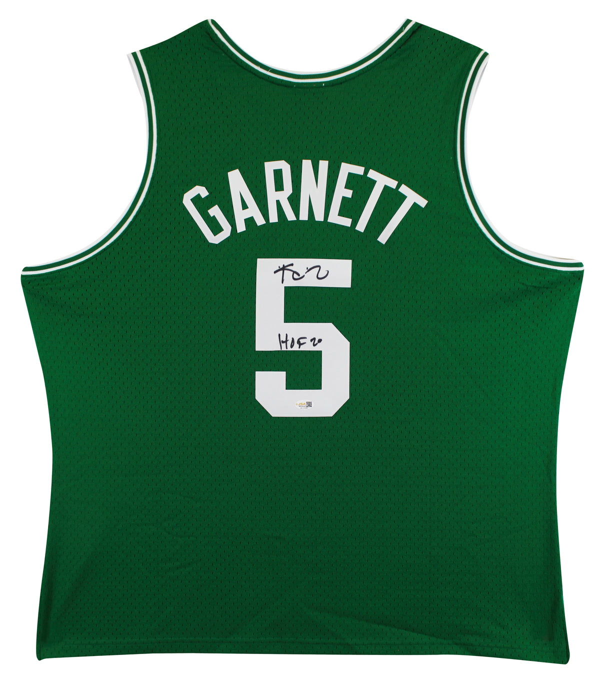 Celtics Kevin Garnett "HOF 20" Signed Green M&N HWC Swingman Jersey JSA Witness