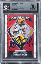 Davante Adams Signed 2021 Rookies & Stars Crusade Red Wave #8 Card BAS Slabbed