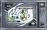 Packers Davante Adams Signed 2021 Absolute Red Zone #7 Card BAS Slabbed