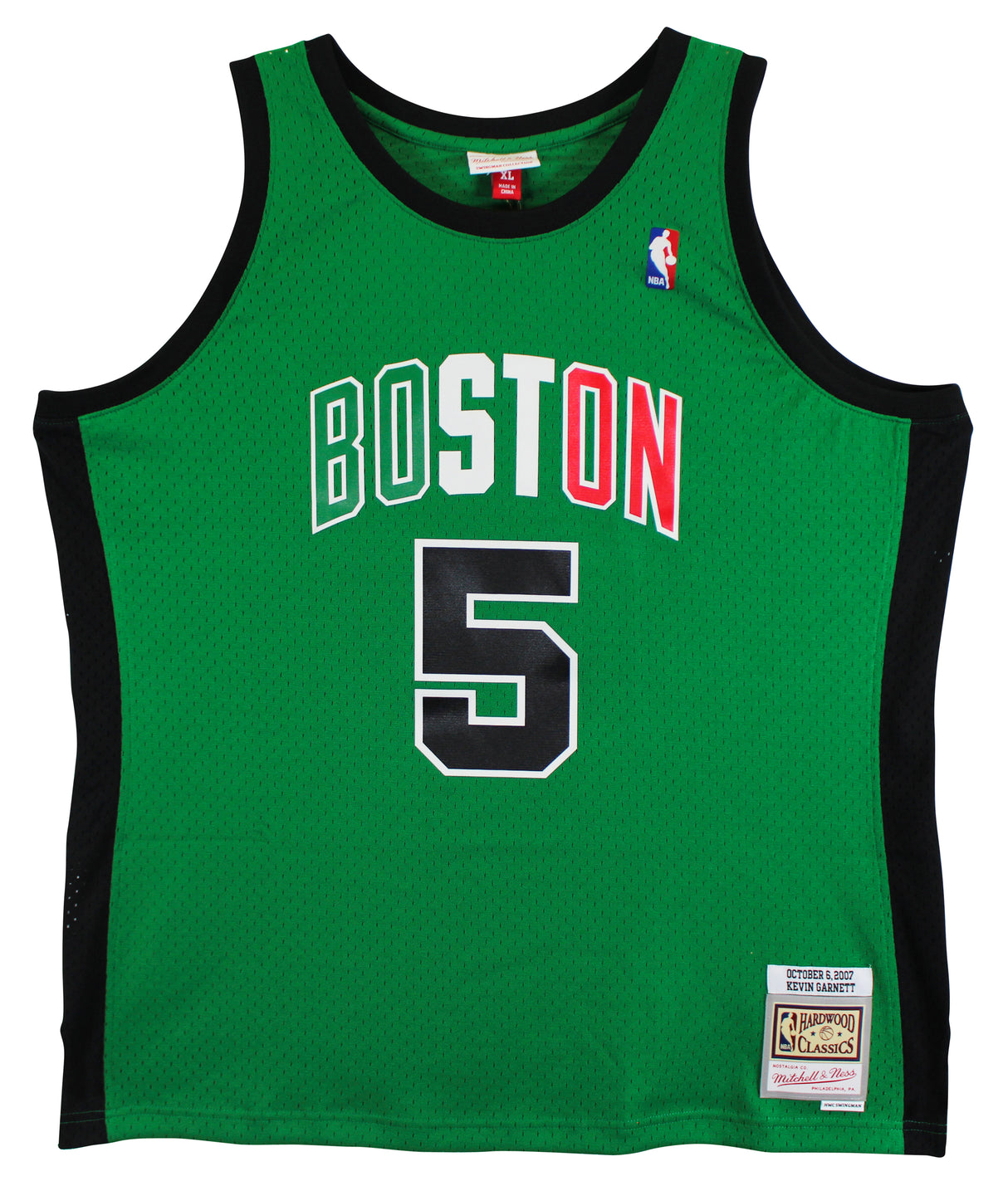 Celtics Kevin Garnett "HOF 20" Signed 10/6/07 Kelly Green M&N HWC Jersey JSA Wit