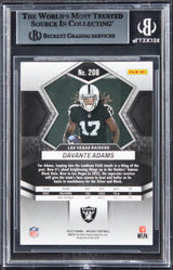 Raiders Davante Adams Signed 2022 Panini Mosaic Thunder Lane #9 Card BAS Slabbed