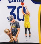 Warriors Stephen Curry Signed Hand Painted White Nike Framed Jersey JSA #AQ17116