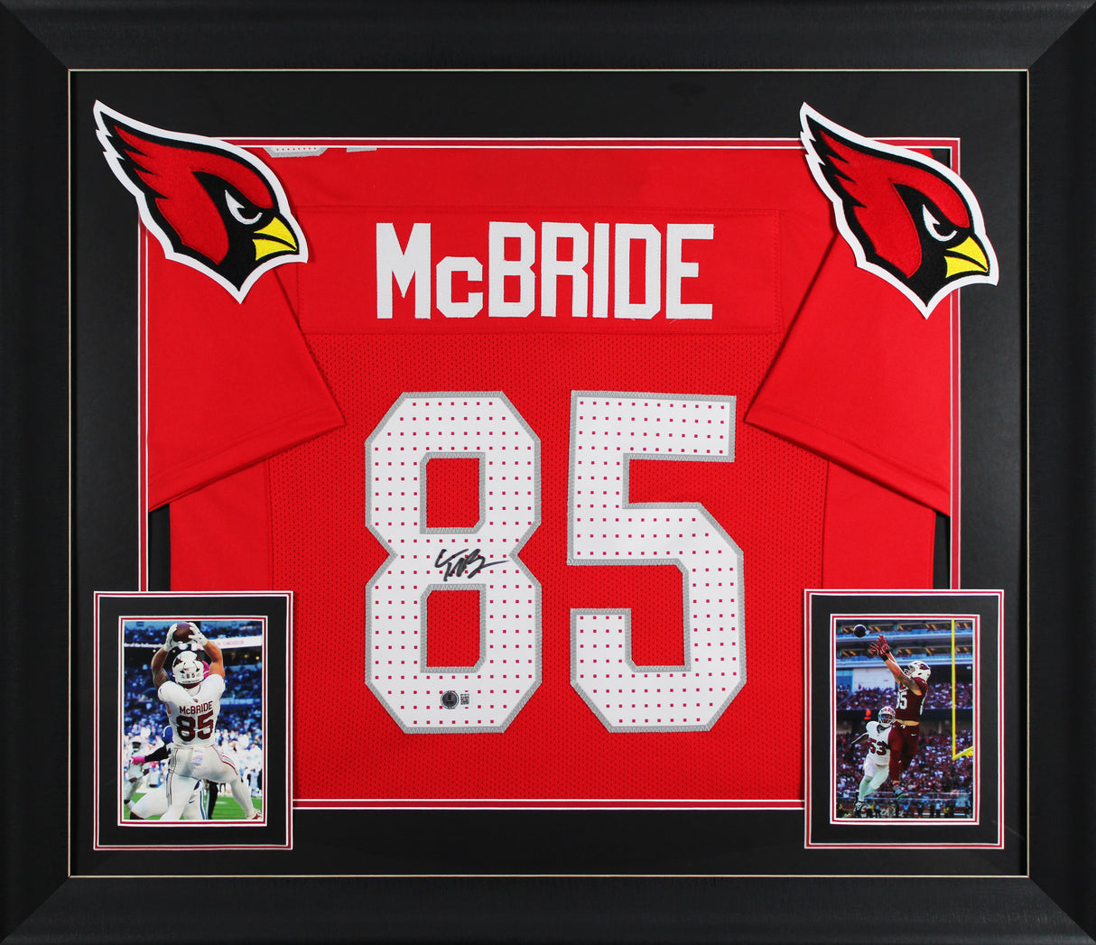 Trey McBride Authentic Signed Red Pro Style Framed Jersey BAS Witnessed