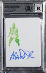 Magic Johnson Signed 2022 Panini Flawless LT PP Yellow #17 Card Auto 10 BAS Slab