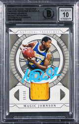 Magic Johnson Signed 2021 NT Timeless Mat #18 #83/99 Card Auto 10! BAS Slabbed