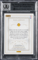 Magic Johnson Signed 2013 NT Mat Treasures #26 #26/49 Card Auto 10! BAS Slabbed