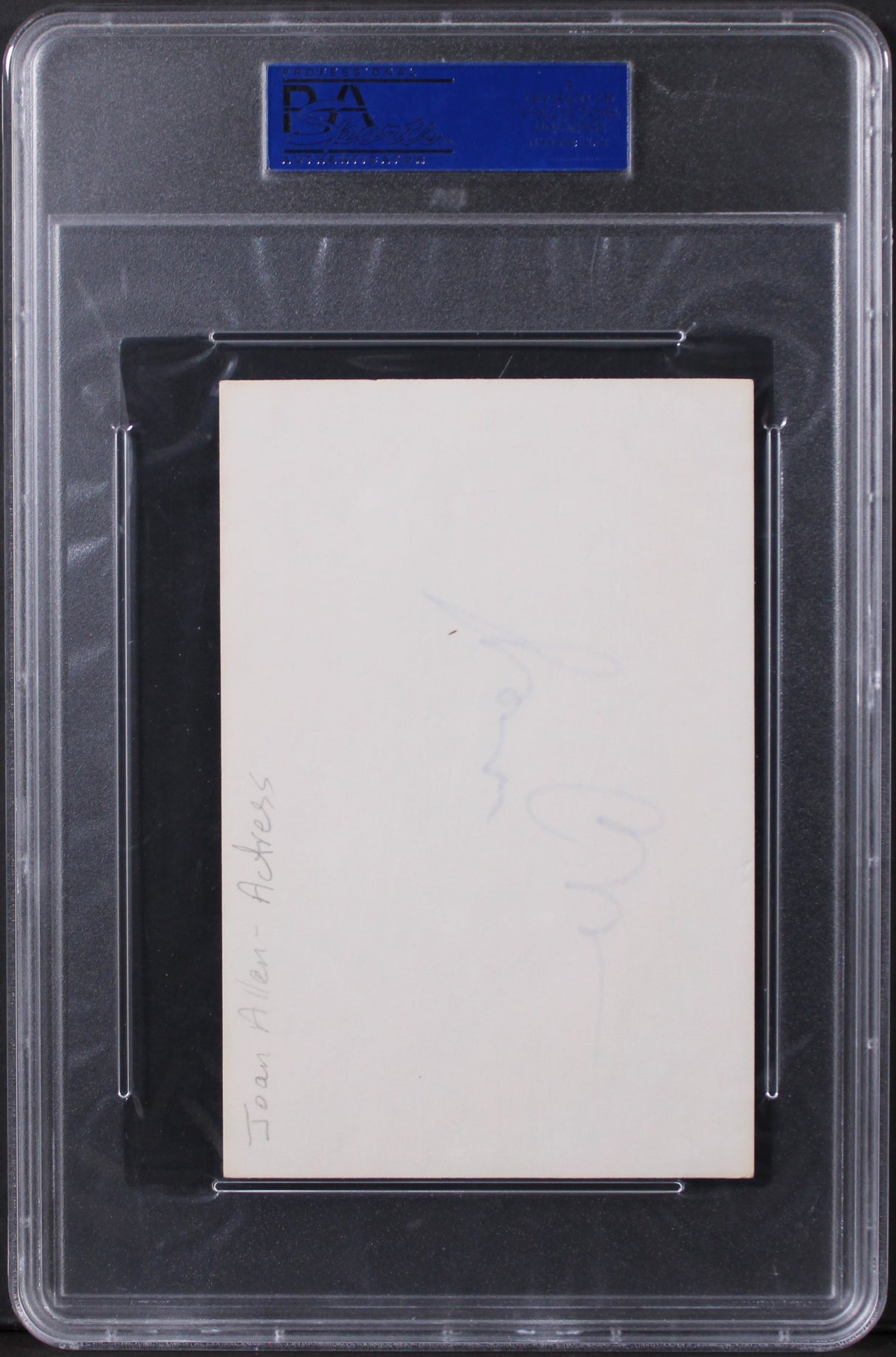 Joan Allen The Upside of Anger Authentic Signed 4x6 Index Card PSA/DNA Slabbed