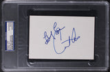 Carol Alt Private Parts "Lots of Love" Authentic Signed 4x6 Index Card PSA Slab