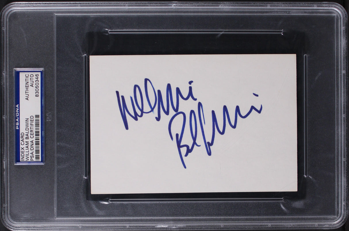 William Baldwin Backdraft Authentic Signed 4x6 Index Card PSA/DNA Slabbed