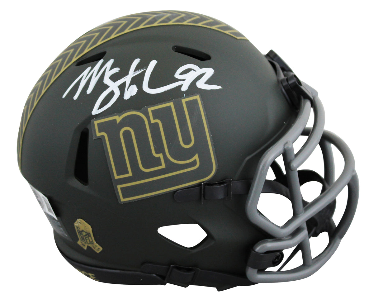 Giants Michael Strahan Signed STS IV Speed Mini Helmet W/ Case BAS Witnessed